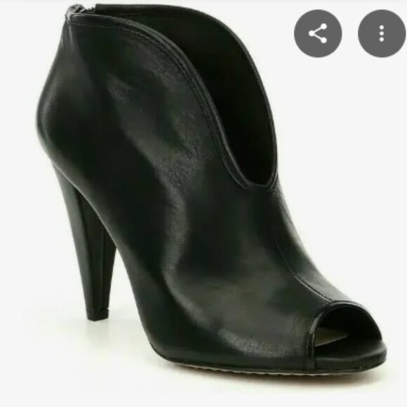 Vince Camuto, Leather, Heeled, Boots, VC-Amber, Black Baby Sheep - Picture 2 of 2